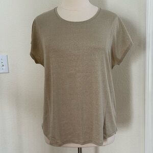 Chico's Shimmering Gold Short Sleeve Top Size 20 (Chicos size 4)